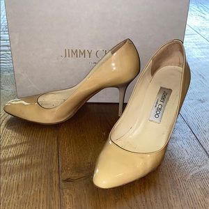 Jimmy Choo Nude Patent Leather Heels